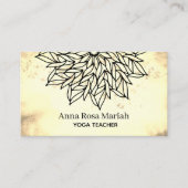 *~* Sepia Yellow Mandala Glitter Spiritueel Yoga Visitekaartje (Voorkant)