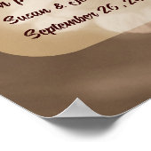 Sepia Zinnia Bloem Gepersonaliseerde bruiloft Poster (Hoek)