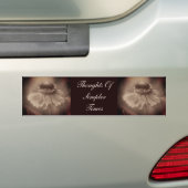 Sepia Zinnia Bloem Simpelere Tijden Bumpersticker (Op auto)