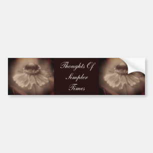Sepia Zinnia Bloem Simpelere Tijden Bumpersticker