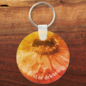  Sepia Zinnia Flower Personalized Sleutelhanger (Achterkant)