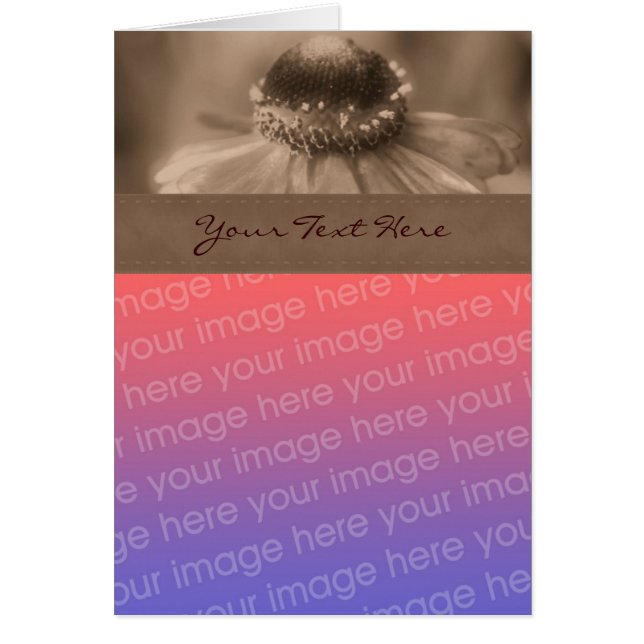 Sepia Zinnia Flower Photo Card (Voorkant)