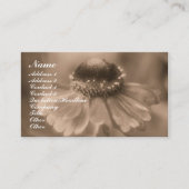 Sepia Zinnia Flower Photography Visitekaartje (Voorkant)