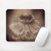 Sepia Zinnia Flower Simpler Times Inspirerend Muismat (Met muis)