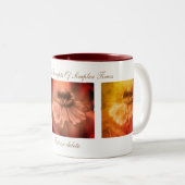 Sepia Zinnia Flower Simpler Times Inspirerend Tweekleurige Koffiemok (Voorkant rechts)