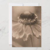Sepia Zinnia Flower Wedding Invitation Kaart (Achterkant)