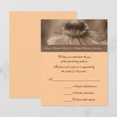 Sepia Zinnia Flower Wedding Response RSVP Card (Voorkant / Achterkant)