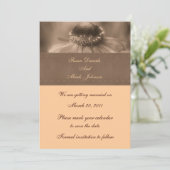 Sepia Zinnia Flower Wedding Save the Date Kaart (Staand voorkant)