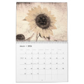  Sepia Zonnebloem 2025 Rustiek Land Kalender (Mar 2026)