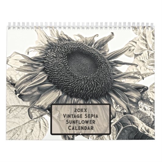  Sepia Zonnebloem 2025 Rustiek Land Kalender (Hoes)