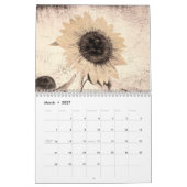  Sepia Zonnebloem 2025 Rustiek Land Kalender (Mar 2027)