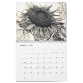  Sepia Zonnebloem 2025 Rustiek Land Kalender (Jan 2027)