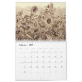  Sepia Zonnebloem 2025 Rustiek Land Kalender (Feb 2027)