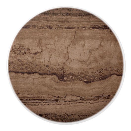 Sepia zwarte bruine granietsteen keramische knop (Voorkant)