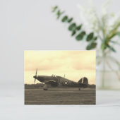 Sepiatone Hawker Hurricane Briefkaart (Staand voorkant)