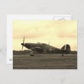 Sepiatone Hawker Hurricane Briefkaart (Voorkant / Achterkant)