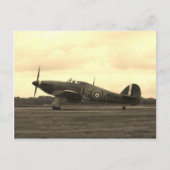 Sepiatone Hawker Hurricane Briefkaart (Voorkant)
