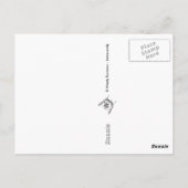 Sepibloemen en vlinders, horizontaal briefkaart (Achterkant)