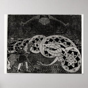 Seppo Llmarinen die het gebied der slangen doorbla Poster