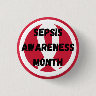 Sepsis Awareness Ronde Button, Klein, 1¼ inch Ronde Button 3,2 Cm