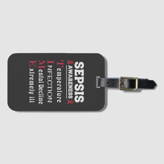 Sepsis Awareness T.I.M.E.-gids Bagagelabel (Voorkant (horizontaal))