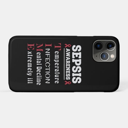 Sepsis Awareness T.I.M.E.-gids Case-Mate iPhone Case (Achterkant (horizontaal))
