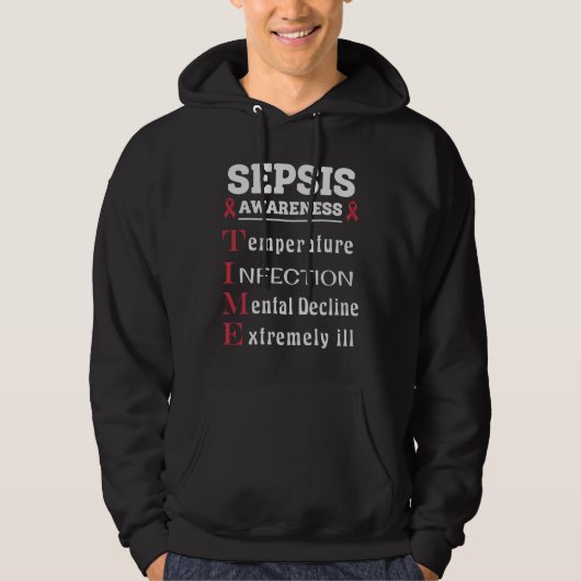 Sepsis Awareness T.I.M.E.-gids Hoodie (Voorkant)