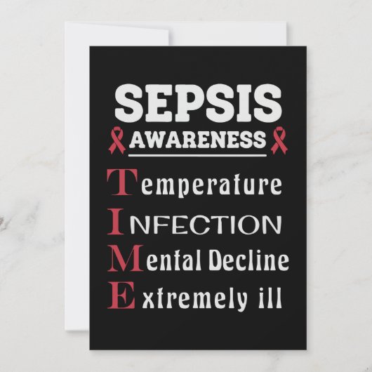 Sepsis Awareness T.I.M.E.-gids Kaart (Voorkant)