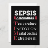 Sepsis Awareness T.I.M.E.-gids Kaart (Voorkant / Achterkant)