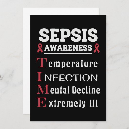 Sepsis Awareness T.I.M.E.-gids Kaart (Voorkant / Achterkant)
