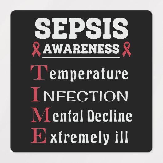 Sepsis Awareness T.I.M.E.-gids Labels (Design 1)