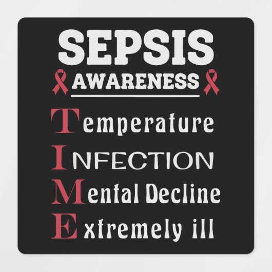 Sepsis Awareness T.I.M.E.-gids Labels (Design 2)