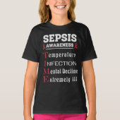 Sepsis Awareness T.I.M.E.-gids T-shirt (Voorkant)