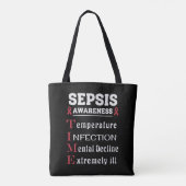 Sepsis Awareness T.I.M.E.-gids Tote Bag (Achterkant)