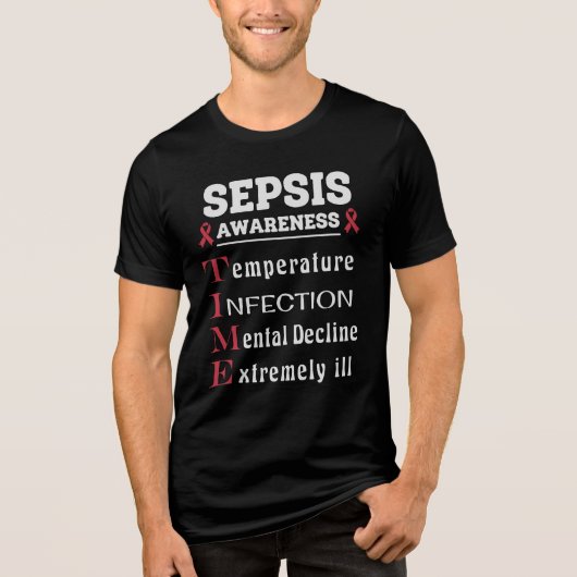 Sepsis Awareness T.I.M.E.-gids Tri-Blend Shirt (Voorkant)