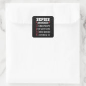 Sepsis Awareness T.I.M.E.-gids Vierkante Sticker (Tas)