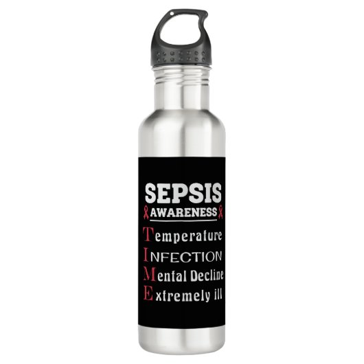 Sepsis Awareness T.I.M.E.-gids Waterfles (Voorkant)