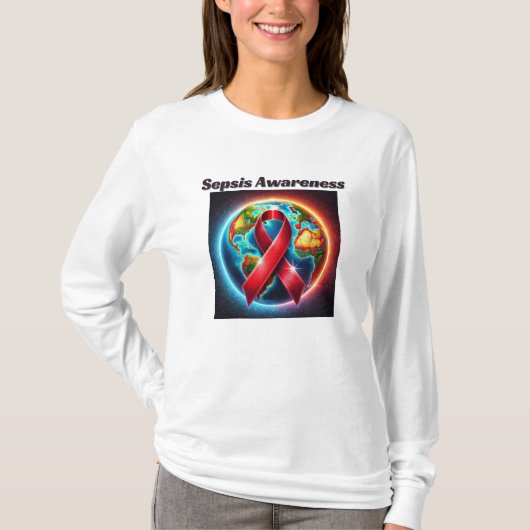Sepsis Awareness T-shirt met lange mouwen (Voorkant)