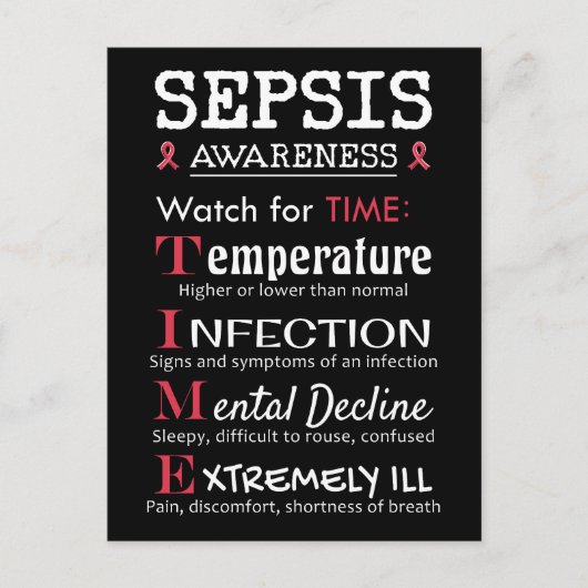 Sepsis Awareness Watch voor TIME Guide Briefkaart (Voorkant)
