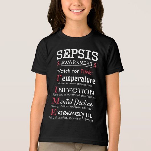 Sepsis Awareness Watch voor TIME Guide Tri-Blend Shirt (Voorkant)