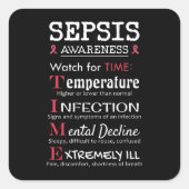 Sepsis Awareness Watch voor TIME Guide Vierkante Sticker (Voorkant)