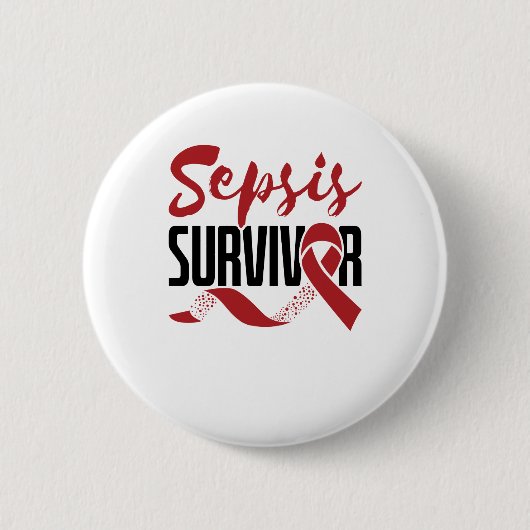 Sepsis Survivor Awareness Ronde Button 5,7 Cm (Voorkant)