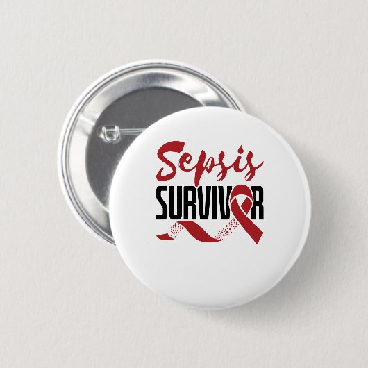 Sepsis Survivor Awareness Ronde Button 5,7 Cm (Voorkant /achterkant)