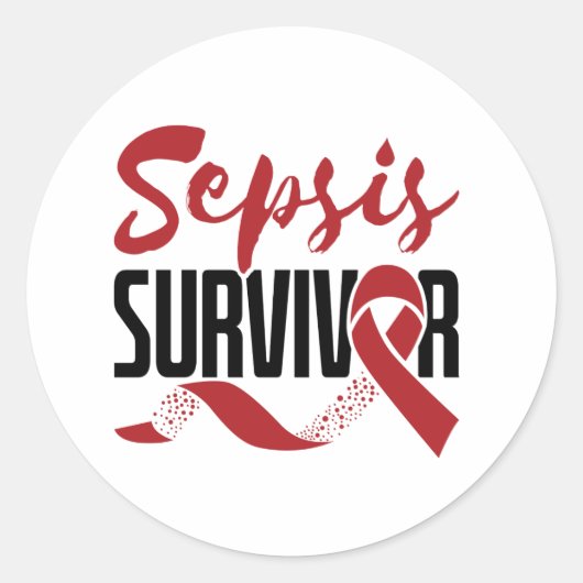 Sepsis Survivor Awareness Ronde Sticker (Voorkant)