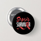 Sepsis Survivor Warrior Fighter Awareness Maand Ronde Button 5,7 Cm (Voorkant /achterkant)