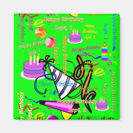 sept, 1 kinderverjaardag magneet (Voorkant)