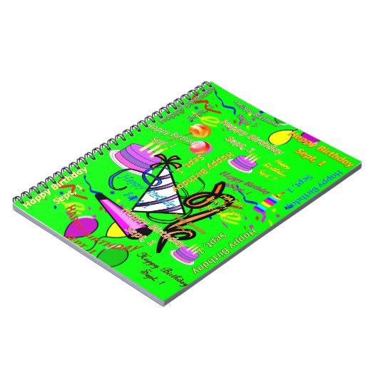 sept, 1 kinderverjaardag notitieboek (Linkerzijde)