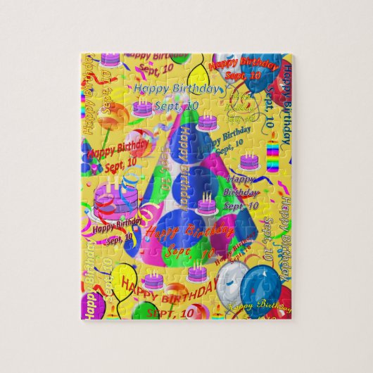 september, 10 september Jigzaag Puzzle Legpuzzel (Verticaal)