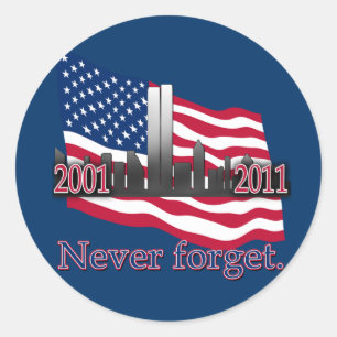 September 11 10 Jaar Jubileum Tshirt Ronde Sticker