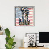 September 11 Twin Towers Memorial Wall Art  Poster (Thuiskantoor)
